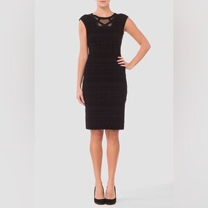 Joseph RIBKOFF Black Stretch Knit Sheath Dress